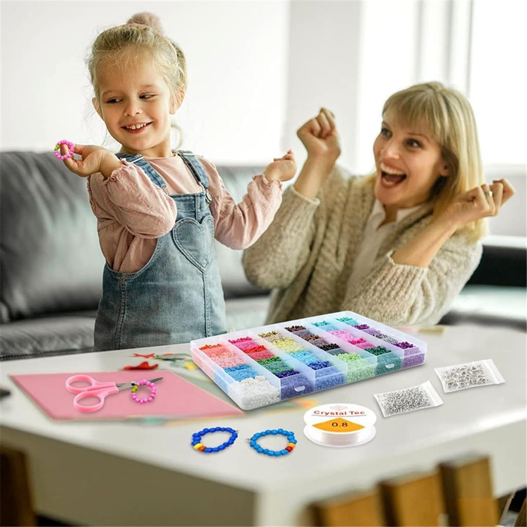 24 Grid Beads Spring Color 4mm Glass Rice Set DIY