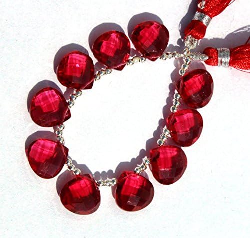 13 inch natural beads strand of 12x12mm faceted heart red quartz gemstone briolletes beads for DIY jewelry - necklace, bracelet, earring, ring.