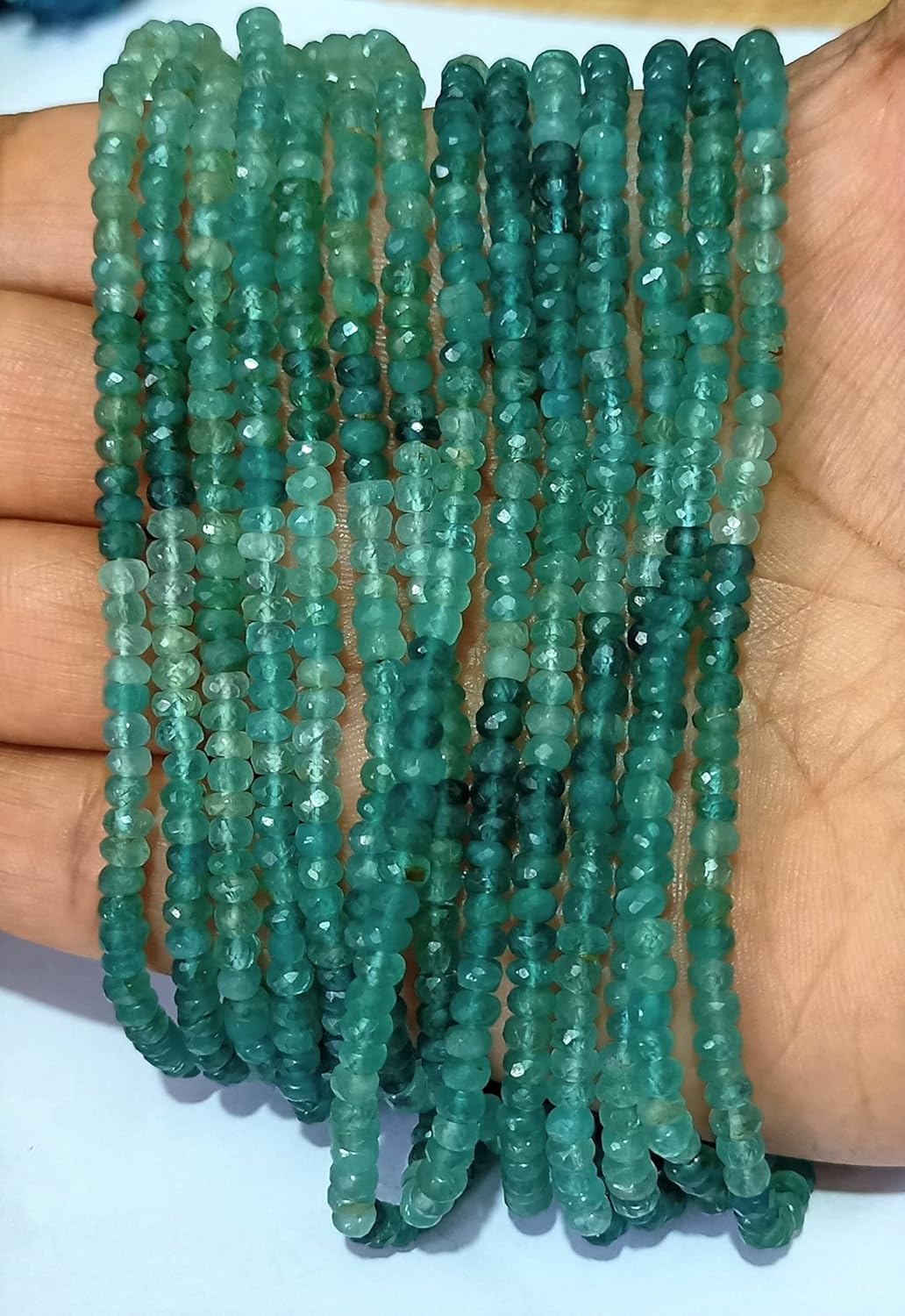 3 mm, Natural Rare Grandidierite Rondelles Beads -14