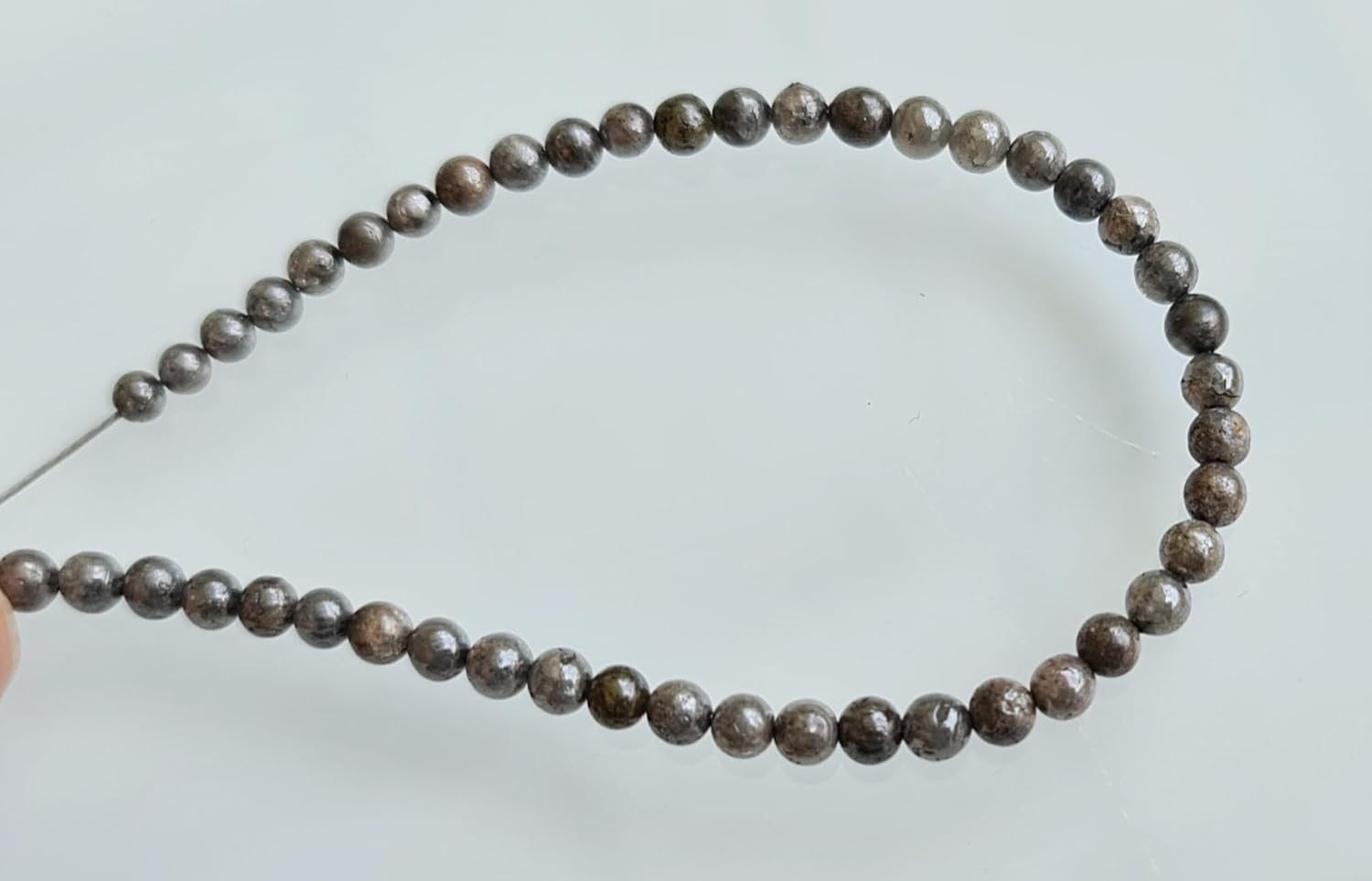 3-3.5mm Diamond Bead Natural Light Gray Smooth Polished Round Diamond Bead Rare Diamond Ball Shape for Necklace (6Pcs To 12Pcs Option)-APKJ1, 3-3.5 MM Approx.