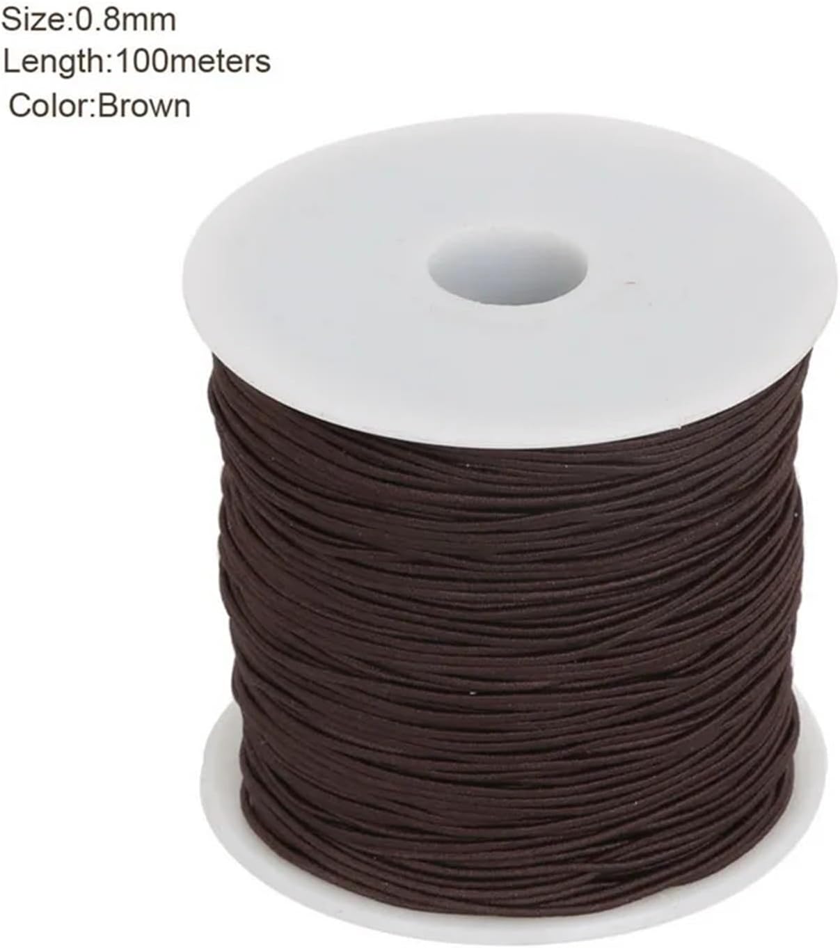 Nylon String 100pcs Elastic Stretch Nylon Beading Cord Ropes for Bracelet Jewlery Craft Making Accessories(Brown 100m)