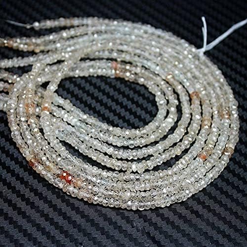 Beads Gemstone Natural Shaded Zircon Faceted Rondelle Micro Gemstone Craft Loose Beads Strand 17 Inch Long 4mm Code-HIGH-25846