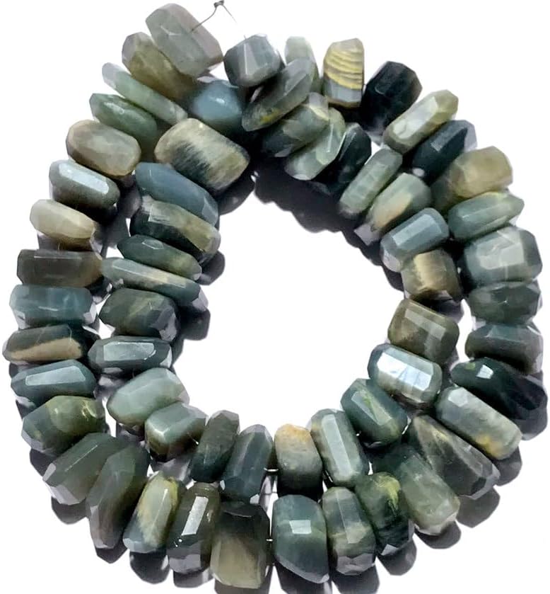 Natural Gray Moonstone Nuggets Faceted Beads Free Size 20 inch Long String Jewelry Making Gemstone Beads for Necklace Bracelet