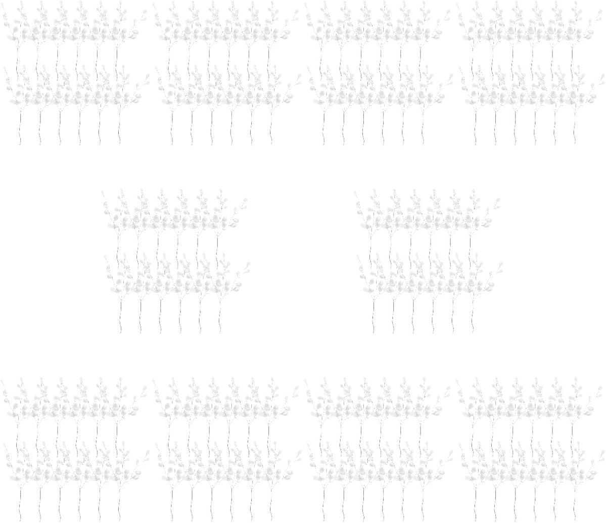 10pcs Acrylic Bead Drops Spray Artificial Floral Stems for Wedding and Craft Decoration DIY Short Branch Bead Accents White for Scrapbooking and Floral Arrangements