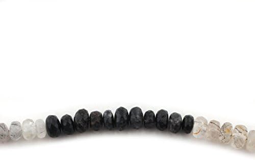 13 inch natural beads strand of 8-10mm faceted round rutile quartz gemstone beads for DIY jewelry - necklace, bracelet, earring, ring.