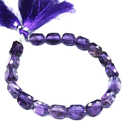 1 Strand Amethyst Step Cut Tumbled Freeform Faceted 8'' Long Strand Gemstone Beads, Jewelry Supplies for Jewelry Making, for Meditation Jewellery for Reiki Healing Mystic Gemstone Size 11mm to 13mm