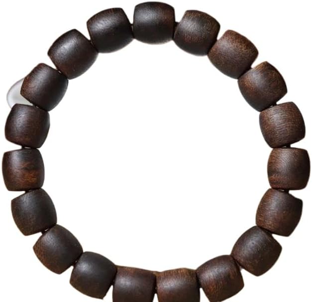 Vietnam Nha Trang Agarwood White Aquilaria Drum Bead 10mm×19 Pieces Sinking Cooling with Floral Honey Scent Prayer Beads Bracelet