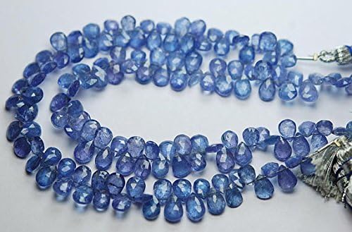 13 inch natural beads strand of 6-7.5mm faceted pear tanzanite gemstone beads for DIY jewelry - necklace, bracelet, earring, ring.