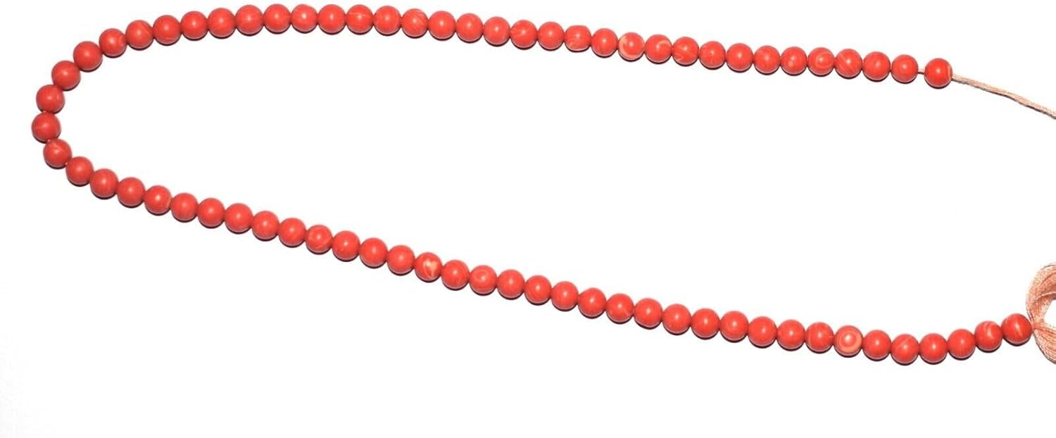 Native Italiyan Coral Gemstone Round Sleek Beads 5 mm 12.5