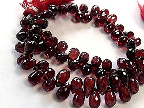 rhodalite garnet gemstone bead. semi precious gemstone. faceted teardrop briolette, 7-8mm 9pcs