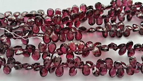 13 inch natural beads strand of 5x7mm faceted pear garnet gemstone briolletes beads for DIY jewelry - necklace, bracelet, earring, ring.