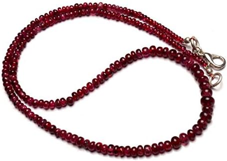 Natural Gemstone Blood Red Spinel Smooth 3 to 5MM Size Rondelle Beads 17 Inch Full Strand Finished Necklace Fine Quality Beads Spinel-Rubies