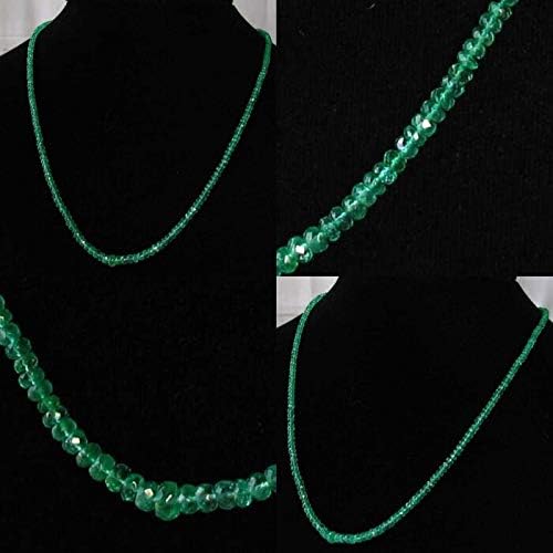26.5cts Natural AAA Emerald Roundel Bead Strand 109901 for Jewelry Making