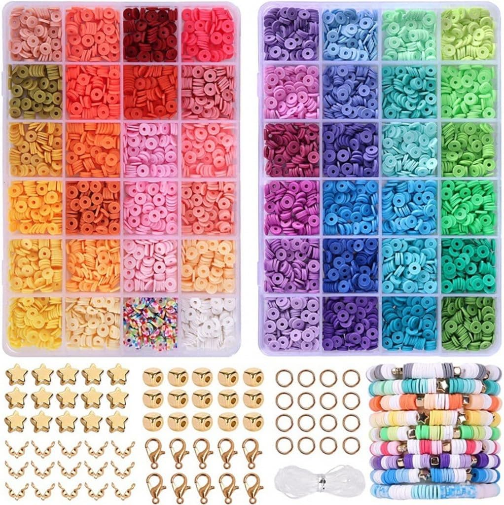 48 Color DIY Polymer Clay Set Sliced Bead Jewelry Making Bracelet Necklace Box
