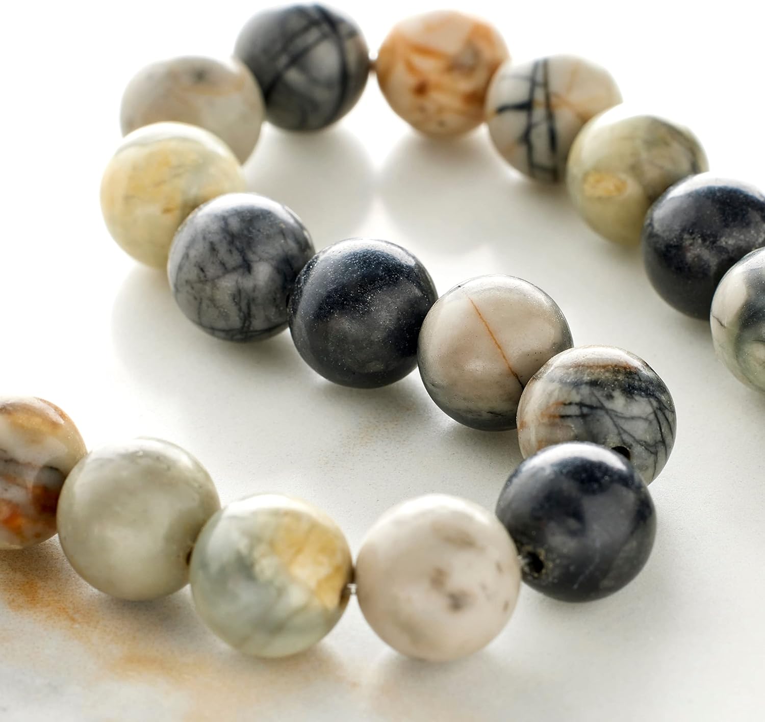 Bead Landing 12 Pack: Picasso Jasper Round Beads, 8mm