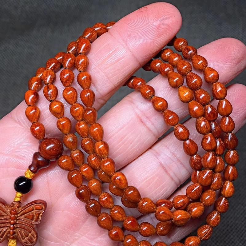 小叶紫檀3*5水滴带星珠子圆润光滑细腻搭配可爱蝴蝶女士(小叶紫檀水滴搭配蝴蝶款)