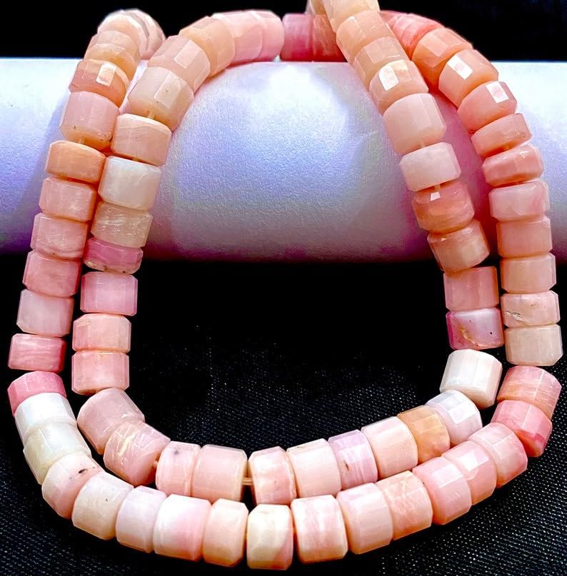 Natural Pink Opal rondelle Faceted Beads 6x7mm 16 inch Long String Jewelry Making Gemstone Beads for Necklace Bracelet