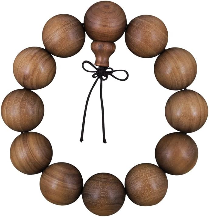 Mascot Wooden Crafts Wood Carving Art Wood Decoration Artwork 印度老山檀香手串 2.0黑肉 佛珠 文玩手串檀香木108男女念珠手链(浮水1.5m*15颗)