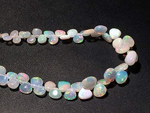 Ethiopian Welo Opal Plain Heart Briolettes, Beautiful Ethiopian Opal Beads, Opal Necklace, 4-7mm, 10 Pcs