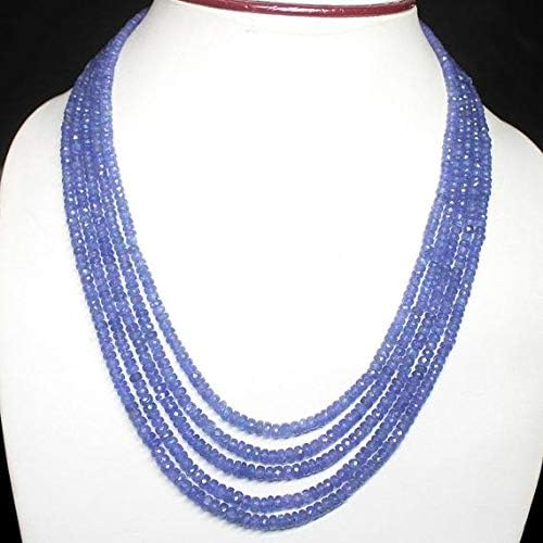 Natural Blue Tanzanite Faceted Gemstone Rondelle Micro Gemstone Loose Craft Beads Strand Necklace 18 Inch Long 3mm 5mm Code-HIGH-26362