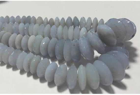 13 inch Strand of Natural gem Chalcedony, 7-14mm rondelle Faceted Beads for DIY Jewelry Making. | Beads_03410