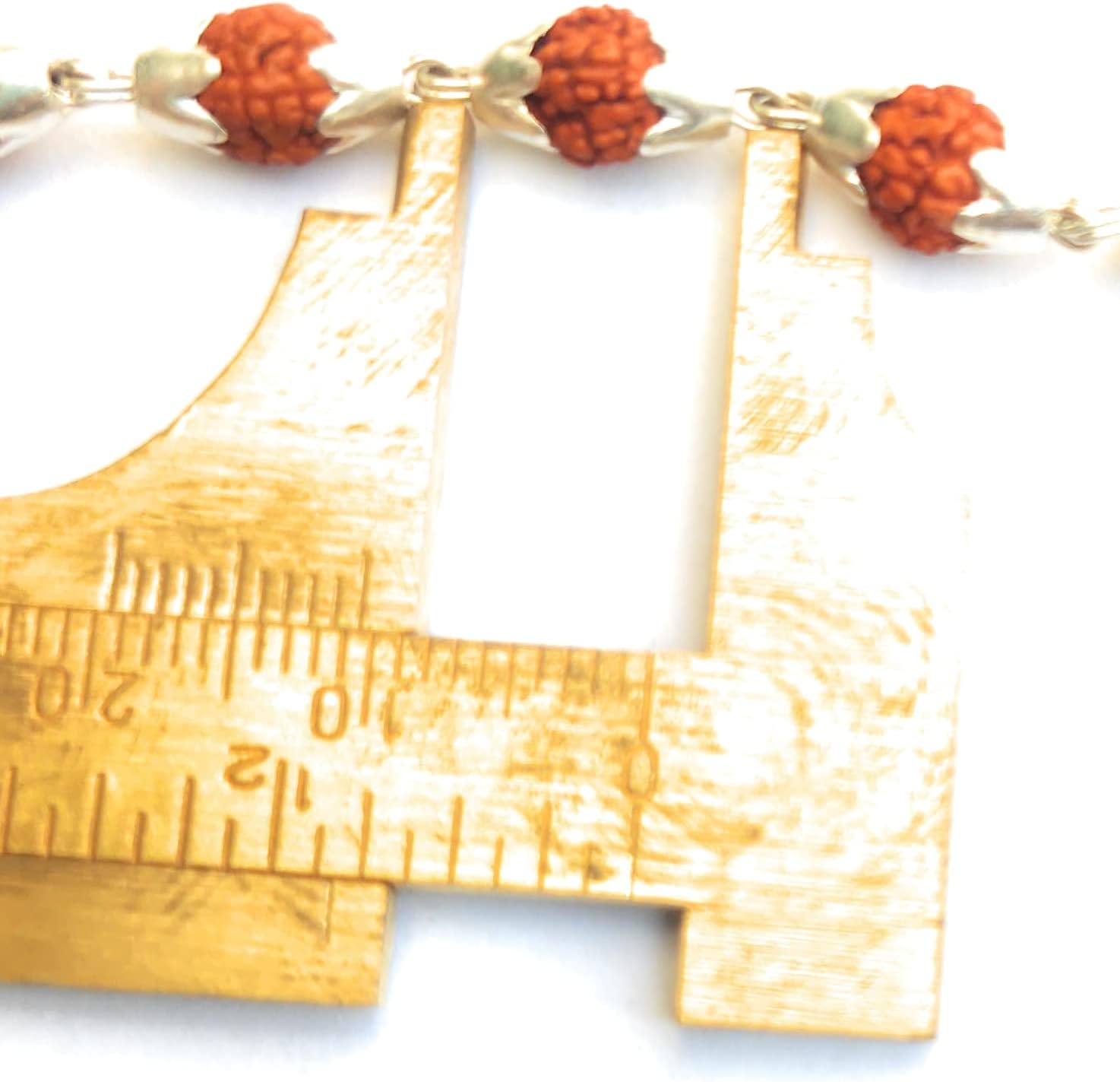 Rudraksha Mala in Silver Designer Caps (5 Mm, 55 Beads) - Special Edition - Natural Rudraksha Beads - Pure Silver - Pack of 1