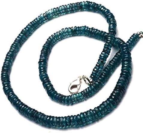 Natural Rare Gemstone Orissa India Green Color Kyanite 5 to 6MM Faceted Heishi Beads 18 Inch Full Strand Fine Qulaity Complete Necklace