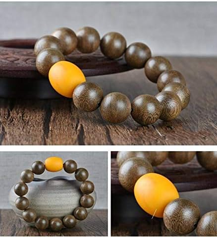 GLW Kalimantan Genuine Wild Agarwood 14mm Prayer beads Malas Meditation Japa #4907