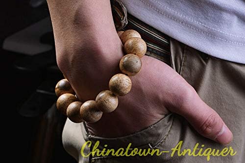 GLW HaiNan 18 Mm Natural Wild Agarwood Aloewood Mala Meditation Prayer Beads #3057