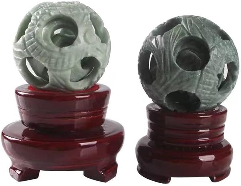 Health & Household 1pc Natural Carving Transfer Xiuyan Jade Hollow Crystal Balls Spheres 90mm for Healing