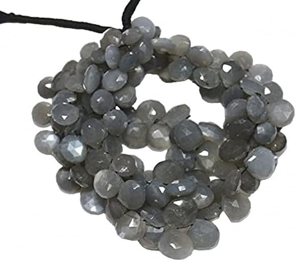 Grey Moonstone Heart Shape Beads, Faceted Beads, Moonstone Heart Beads, 11mm - 13mm 10 Inch lot of 5 Strands Chik-STRD- 91897