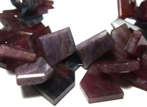 Beads Gemstone 477 Carat-Rare Natural Sapphire Large Faceted Fancy Slices-7 Inch Long Strand -Stones Measure- 10-23mm Code-HIGH-10708