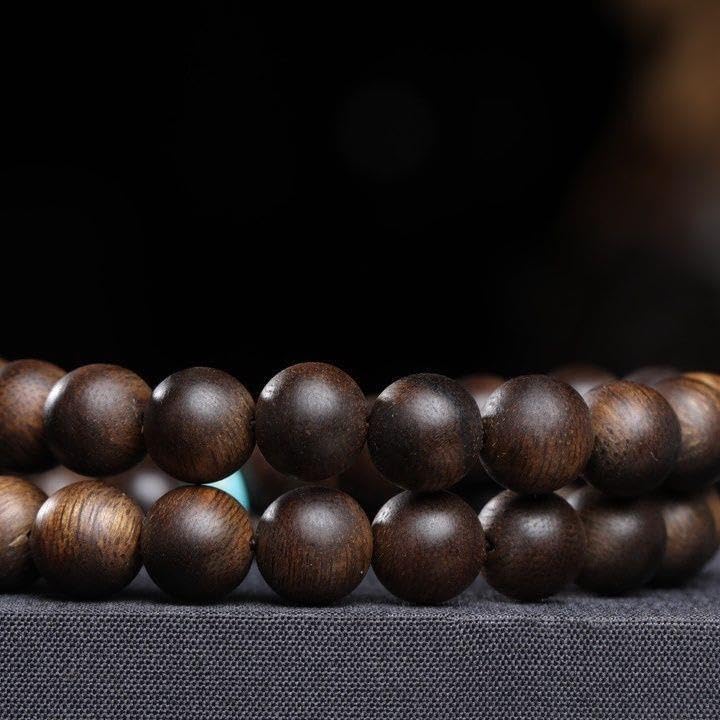 Fusen Red Clay Agarwood Hand-Held 10mm x 36 Beads Aged Wood Fine Grain Buddhist Prayer Beads Wristband Sinking Grade