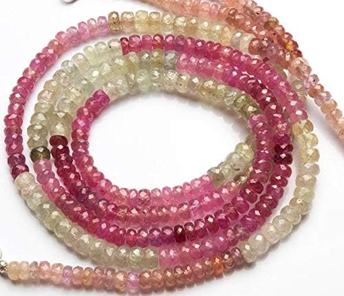 Natural Gemstone Multi Sapphire 3.5 to 4MM Faceted Rondelle Beads 17