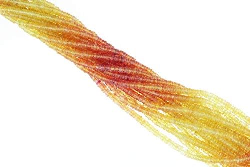 Ombre Orange and Yellow Fire Sapphire 3mm - 4mm Hand Faceted Tires 16