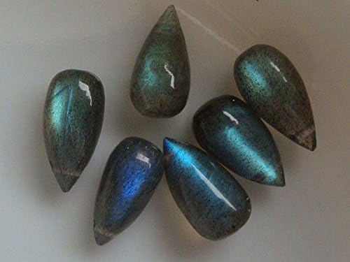 20 pcs, 9-10mm, pretty flashing fiery blue green labradorite smooth teardrop briolettes