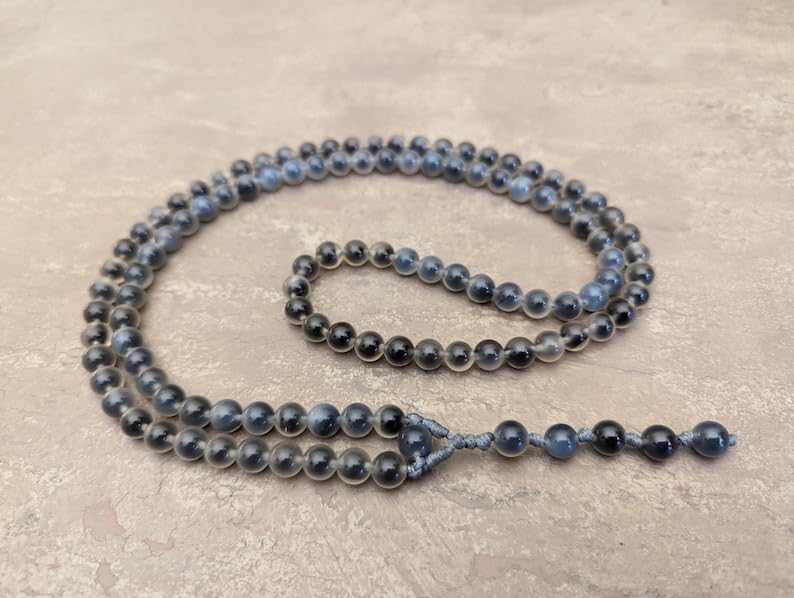 Natural Agate 8mm 108 Mala Beads, Spiritual, Meditation Beads, Reiki, Japa Mala, Buddhist Prayer Beads, Yoga Bracelet, healing beads LKMALA-RRGU-205