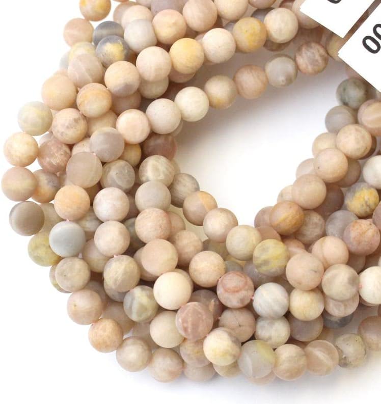 13 inch Strand of Natural gem Peach Moonstone, 8mm Round Smooth Beads for DIY Jewelry Making. | Beads_06018