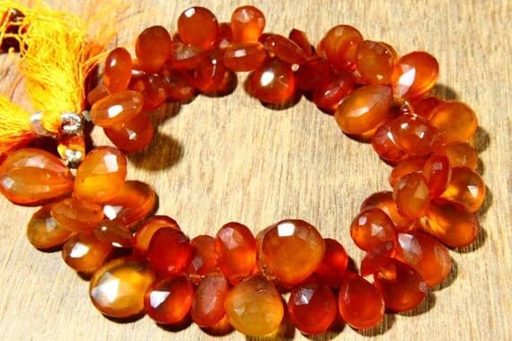 8 inch Strand of Natural Chalcedony 10x6m-12x9mm pear Faceted briolette Beads for DIY Jewelry Making. |BRIO_01853