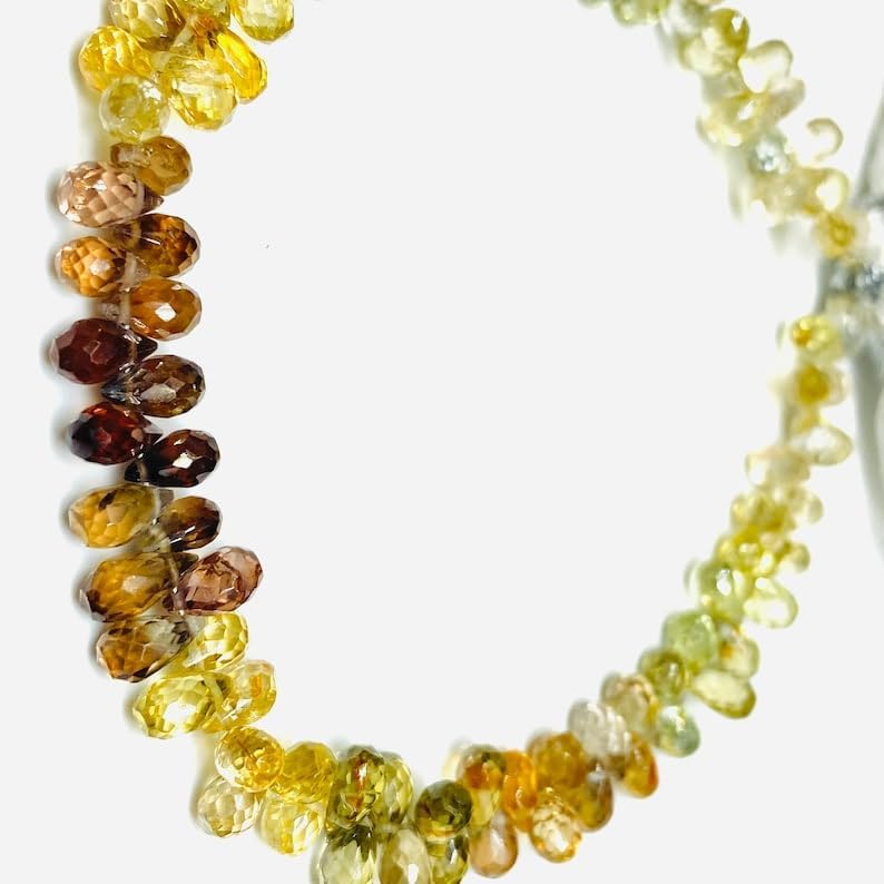 Natural Zercon Drop Smooth Beads 4 mm 8 inch Long String Jewelry Making Gemstone Beads for Necklace Bracelet