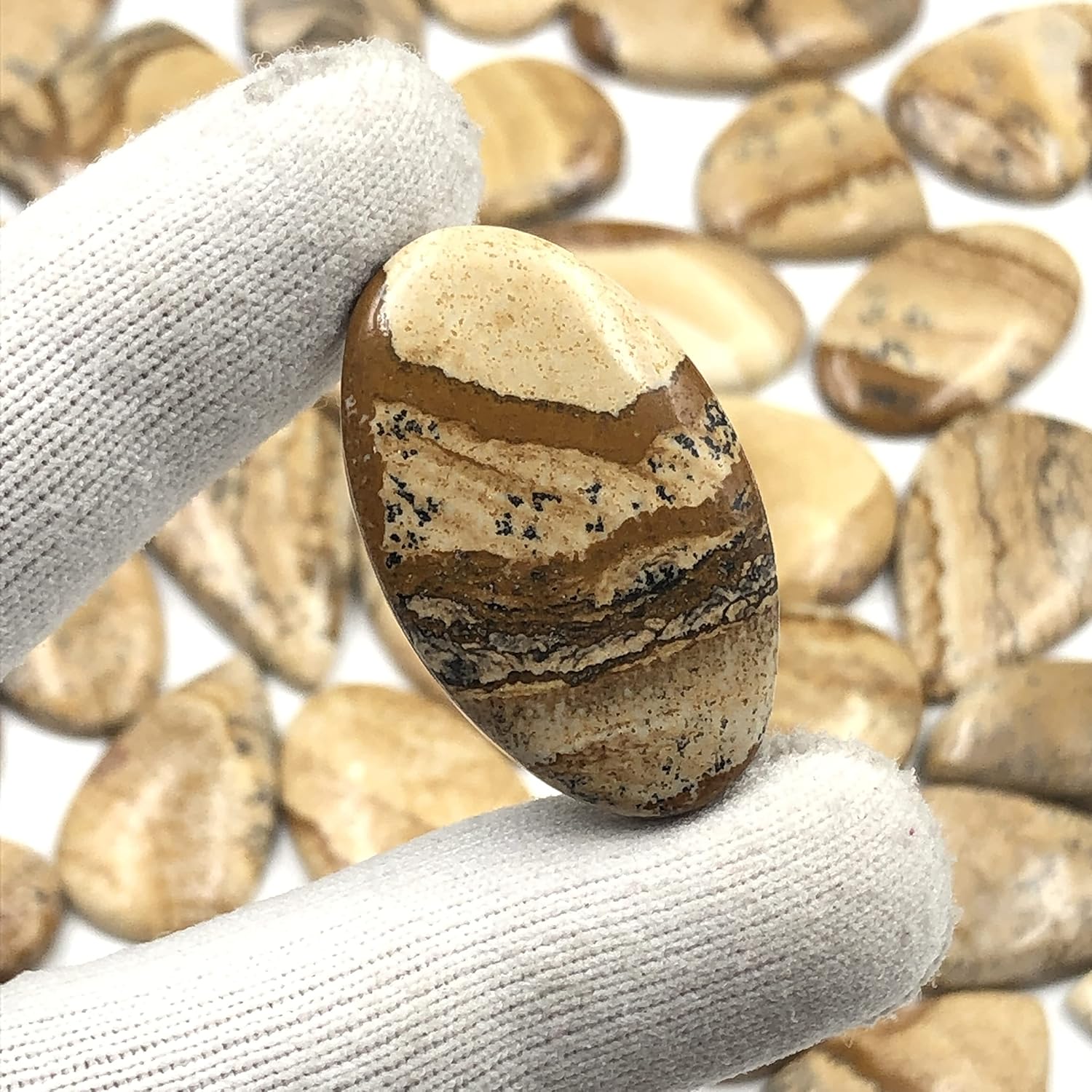 Natural PICTURE JASPER Gemstone Loose Cabochon Lot For Jewelry Making, Loose Gemstone For Ring, Earring & Pendant Necklace, Jewelry Making Cabochons, Healing Gemstones