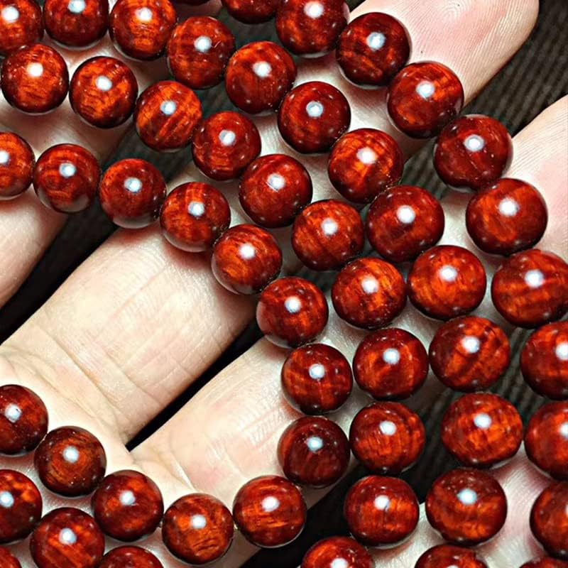 印度小叶紫檀0.8x108颗水波荧光珠佛珠手串手链念珠 玻璃底钢珠(小叶紫檀水波荧光)