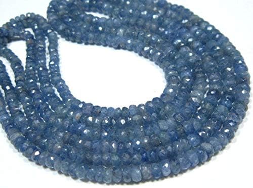 220 Carat- Natural AA Blue Sapphire Micro Cut Rondelles-Total 48 Inch Long Strand -3 Strands -Stones Measure- 3-5mm Code-HIGH-6670