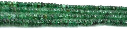 Natural Zambian Emerald Faceted Beads,Emerald Rondelle Beads,Graduated Size Beads,Emerald Bead Strand,Jewelry Making Bead,18 to 20 inch Long CHIK-STNRD-37210