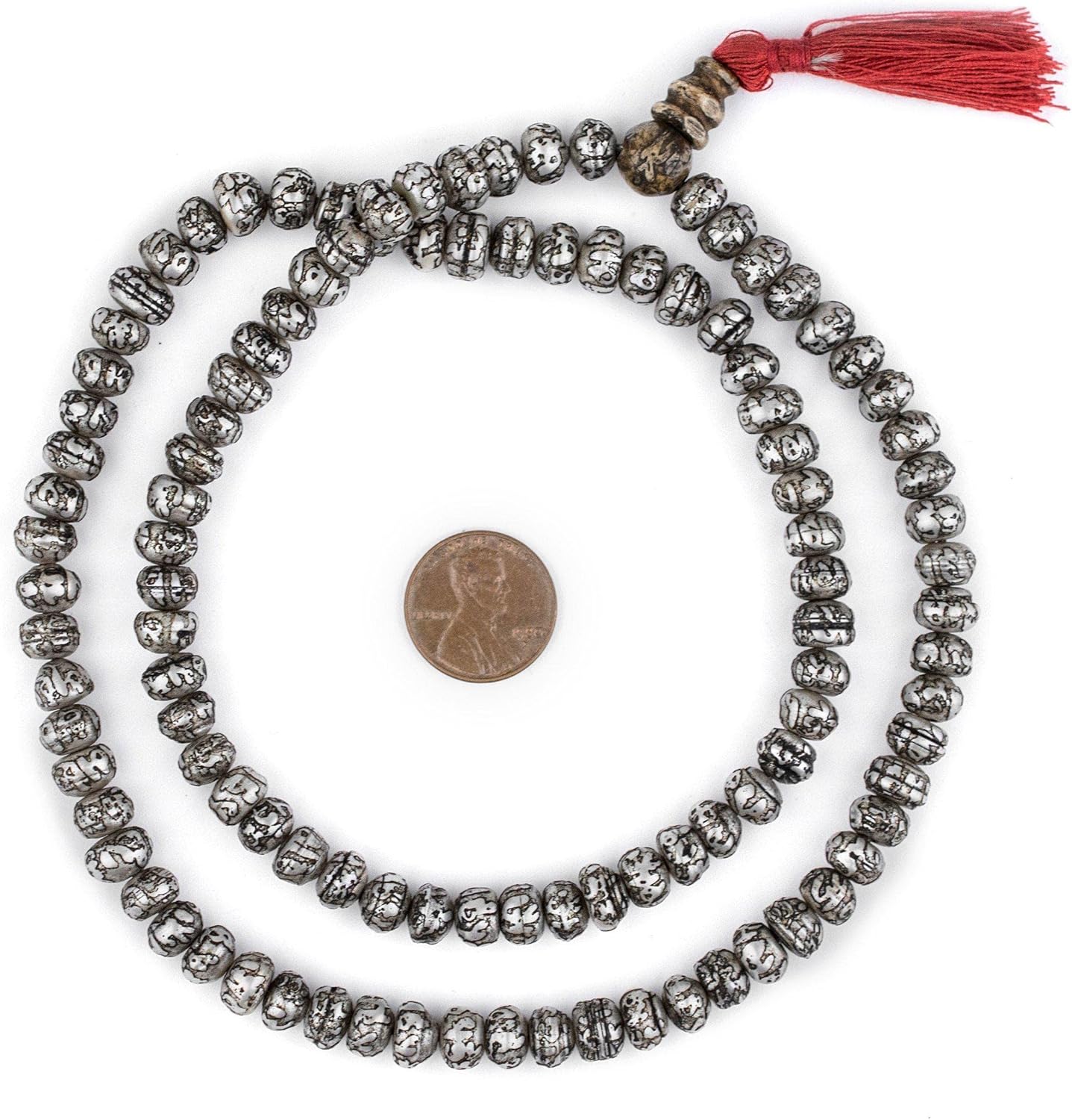The Bead Chest Carved Mother-of-Pearl Prayer Beads (8mm)