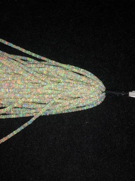 Ethiopian Opal Faceted Rondelle Beads AAA+ Opal Faceted Rondelle Beads 3-5 mm Flashy Ethiopian Opal Rondelle Beads for Making Jwelery