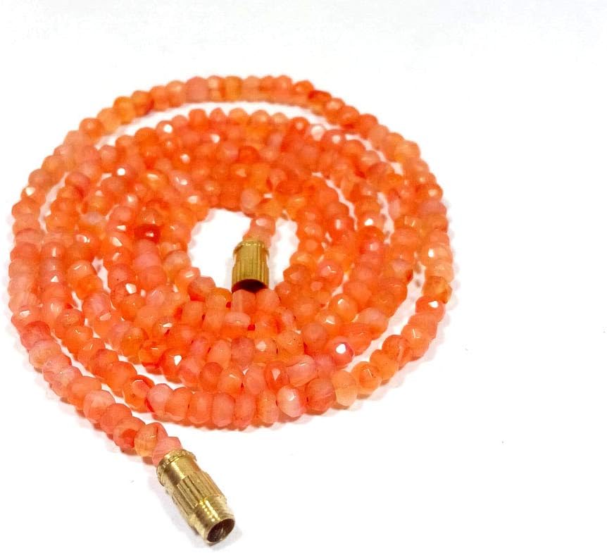 natural light carnelian 3-4mm rondelle faceted beads 28