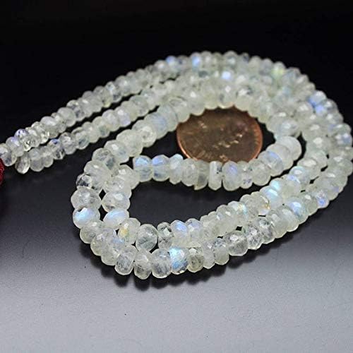 1 strand rainbow moonstone rondellefaceted 16'' long strand gemstone beads, jewelry supplies for jewelry making, bulk beads, for meditation jewellery gemstone 5mm to 7mm