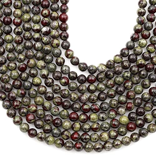 13 inch Strand of Natural gem Dragon Blood Jasper, 6 mm Round Smooth Beads for DIY Jewelry Making. | Beads_03442