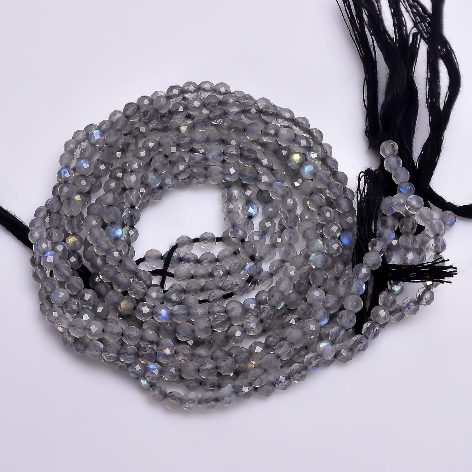 Natural Labradorite Gemstone Round Faceted Beads 3X3 mm 100 Strand 13